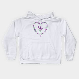 Lavender in Heart Kids Hoodie